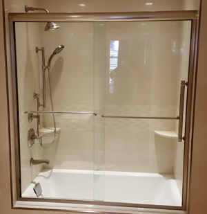 framed sliding glass shower doors