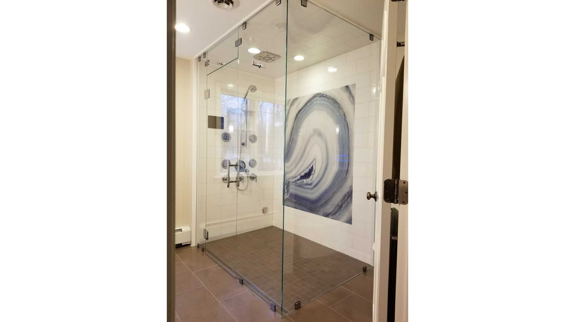 Frameless Steam Shower Enclosure in Scituate MA
